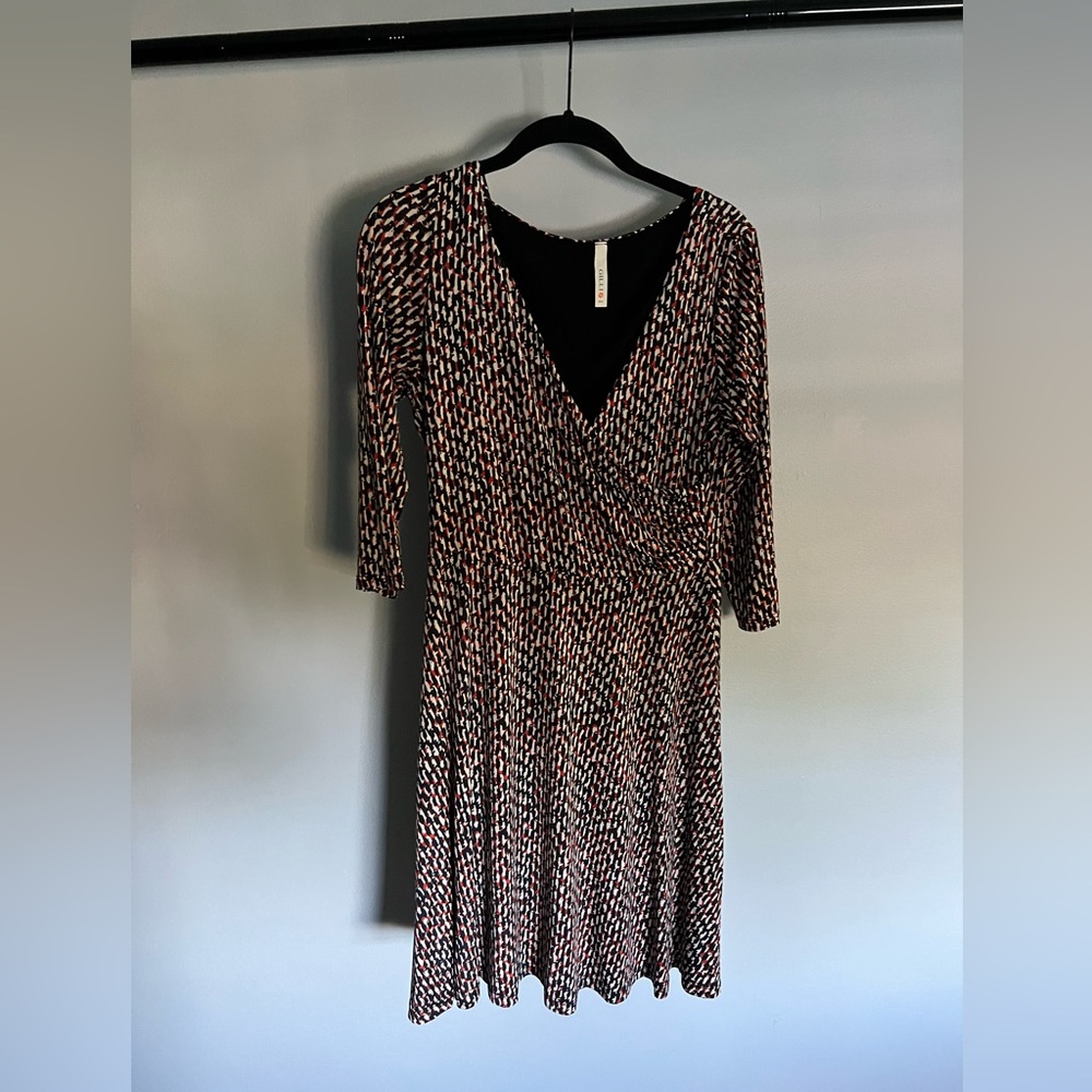 Gilli Printed Wrap-Styled Dress, 3/4 Sleeve, Size: L